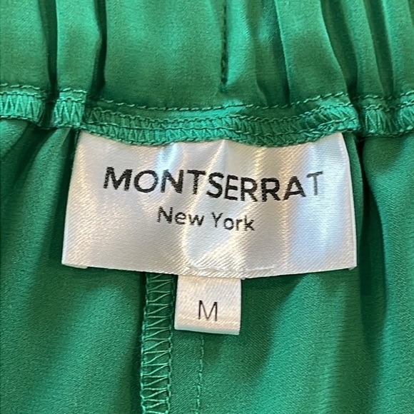 Montserrat New York Wide-Leg Silk Pants - Green, Size M - Picture 5 of 7